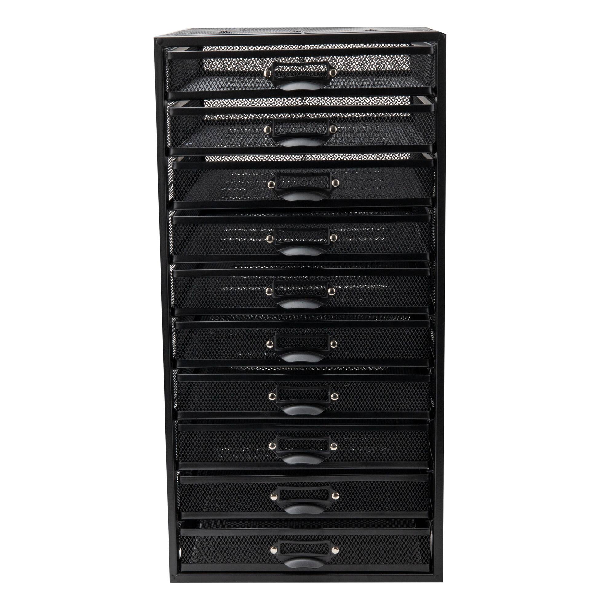 Mind Reader Black 10-Compartment Mesh Desk Organizer